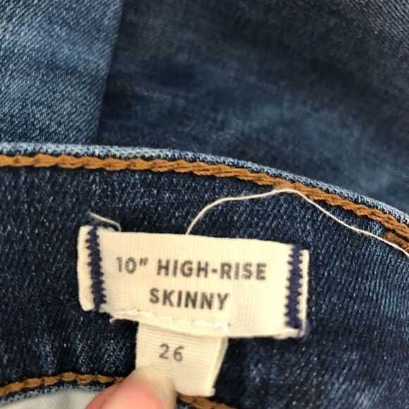 Madewell 10” high rise skinny jeans dark blue wash - Picture 10 of 10